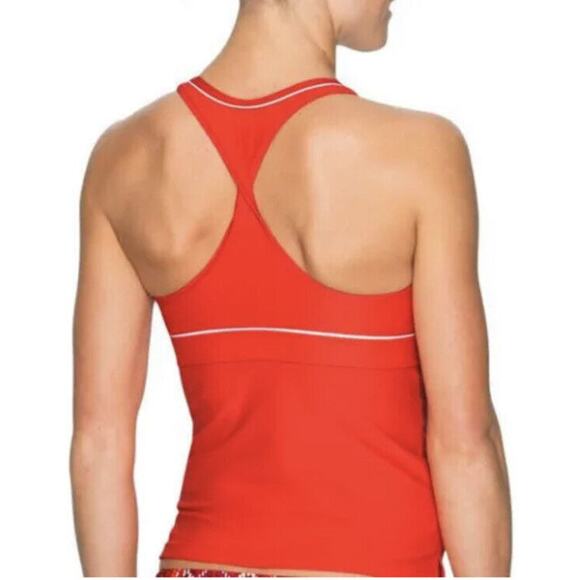 Athleta Cozumel tankini Swim Top Red M Activewear - Picture 2 of 8